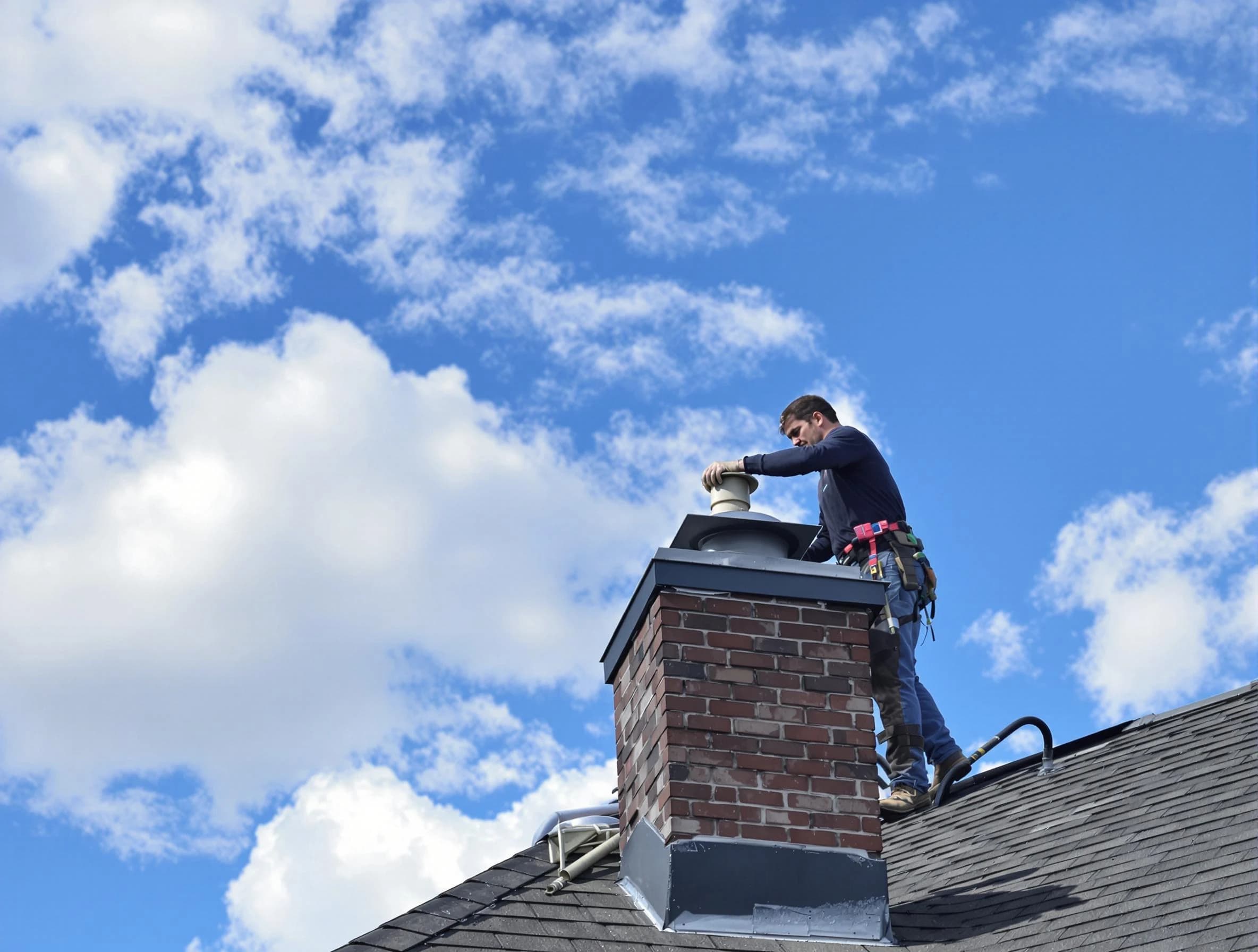 Walpole Chimney Sweep installing a sturdy chimney cap in Walpole, MA