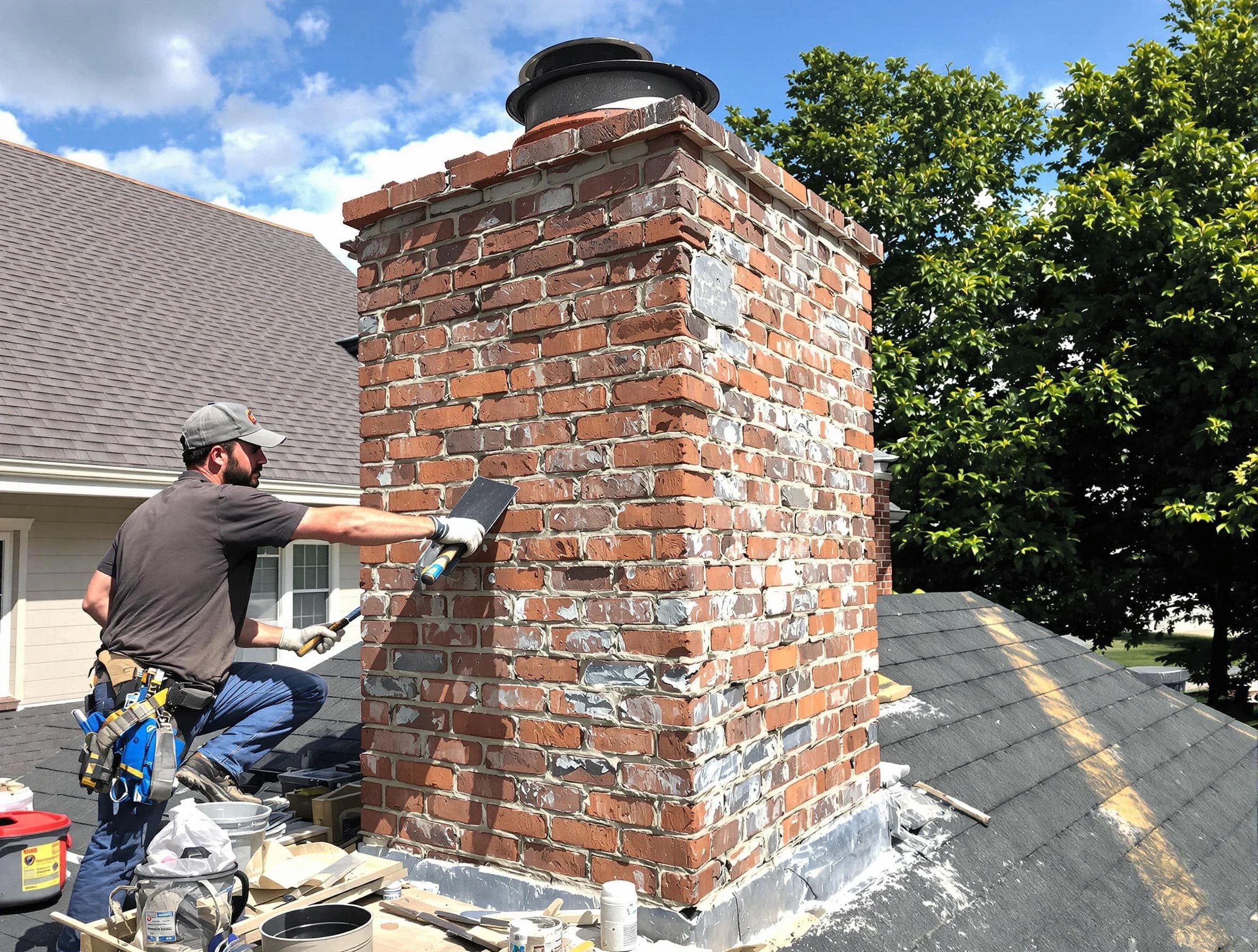 Completed chimney rebuild by Walpole Chimney Sweep in Walpole, MA