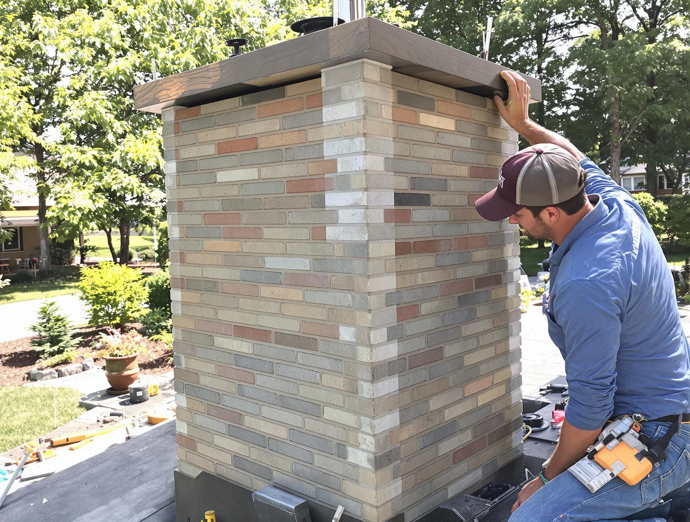 Walpole Chimney Sweep completing a modern chimney remodel in Walpole, MA