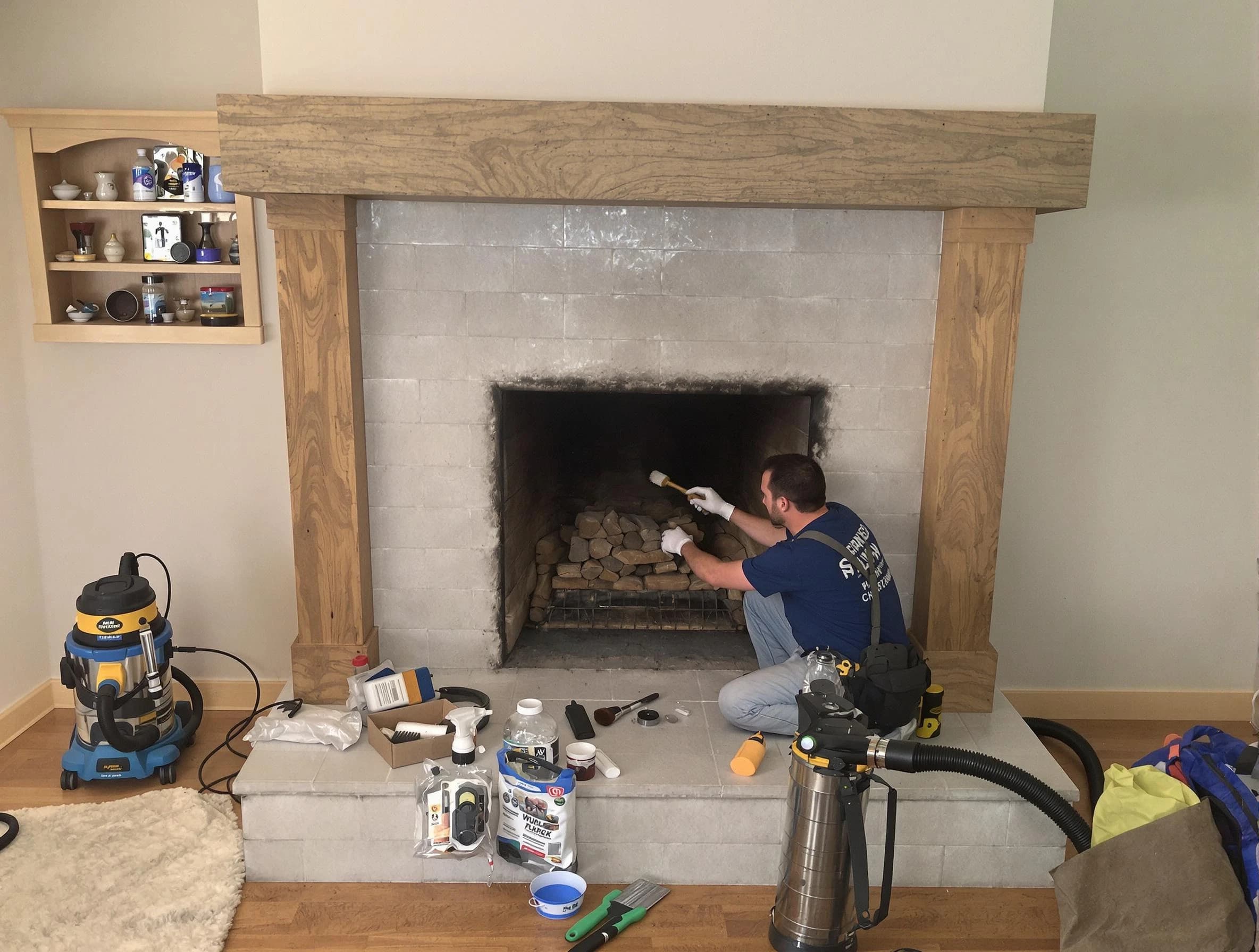 Detailed creosote removal process by Walpole Chimney Sweep in Walpole, MA