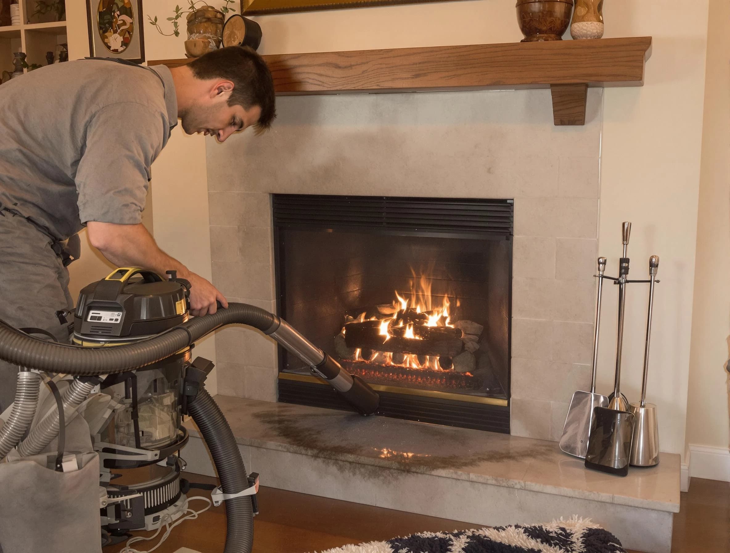 Routine fireplace upkeep by Walpole Chimney Sweep in Walpole, MA