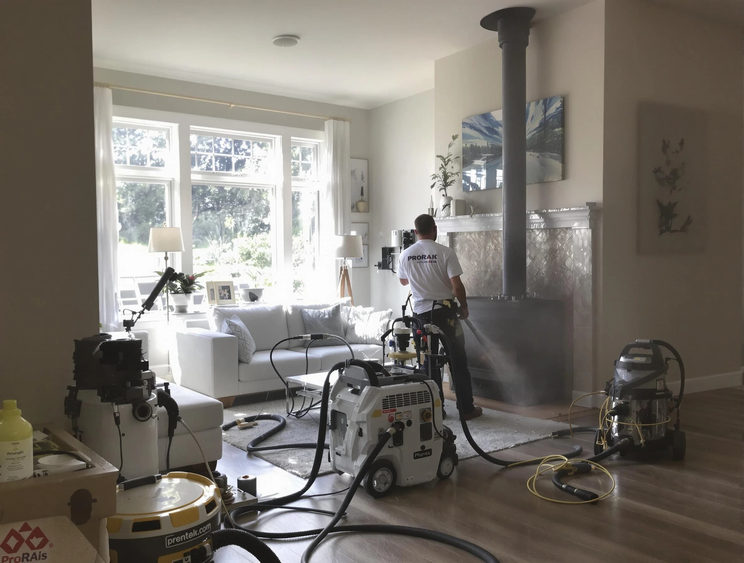 Soot removal service by Walpole Chimney Sweep for a fireplace in Walpole, MA