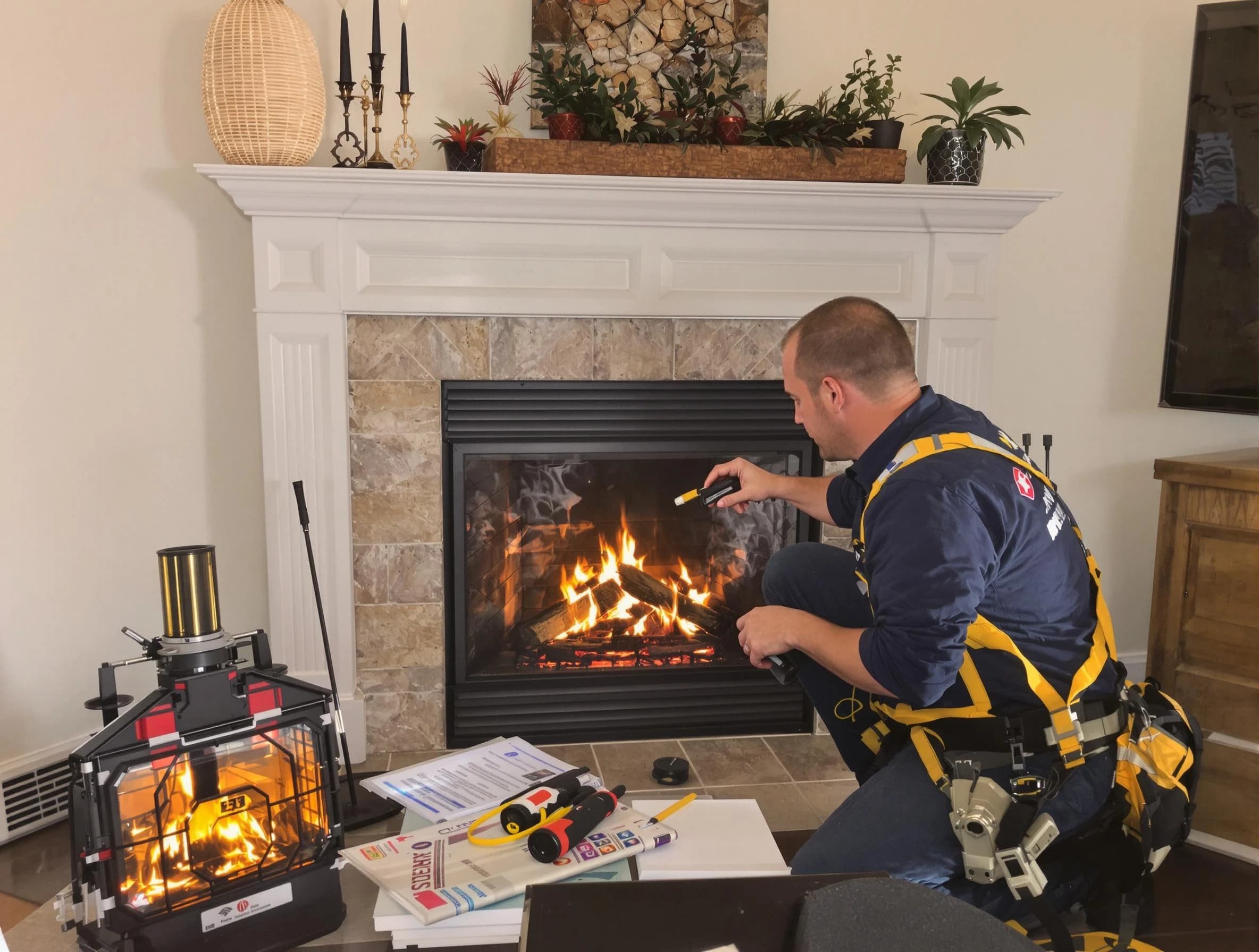 Safety-focused fireplace inspection by Walpole Chimney Sweep in Walpole, MA
