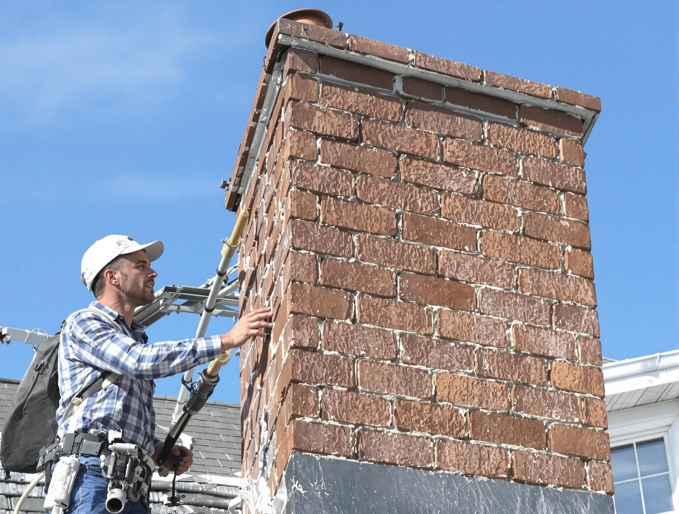 Brickwork for a chimney rebuild by Walpole Chimney Sweep in Walpole, MA