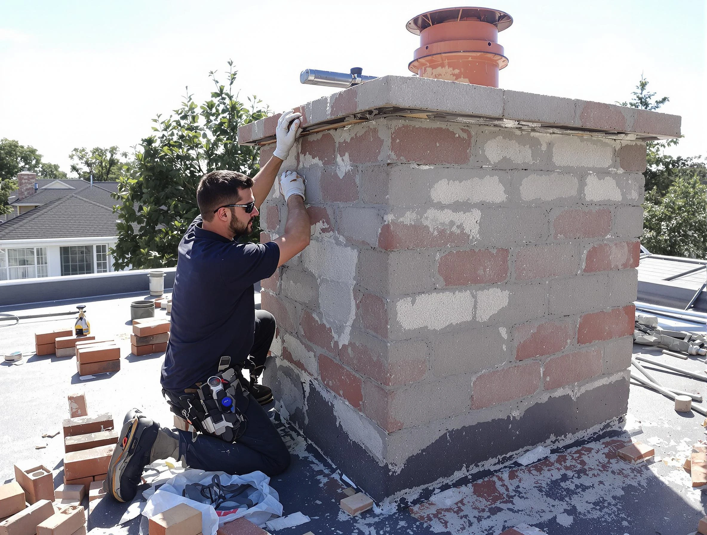 Advanced chimney repair process by Walpole Chimney Sweep in Walpole, MA