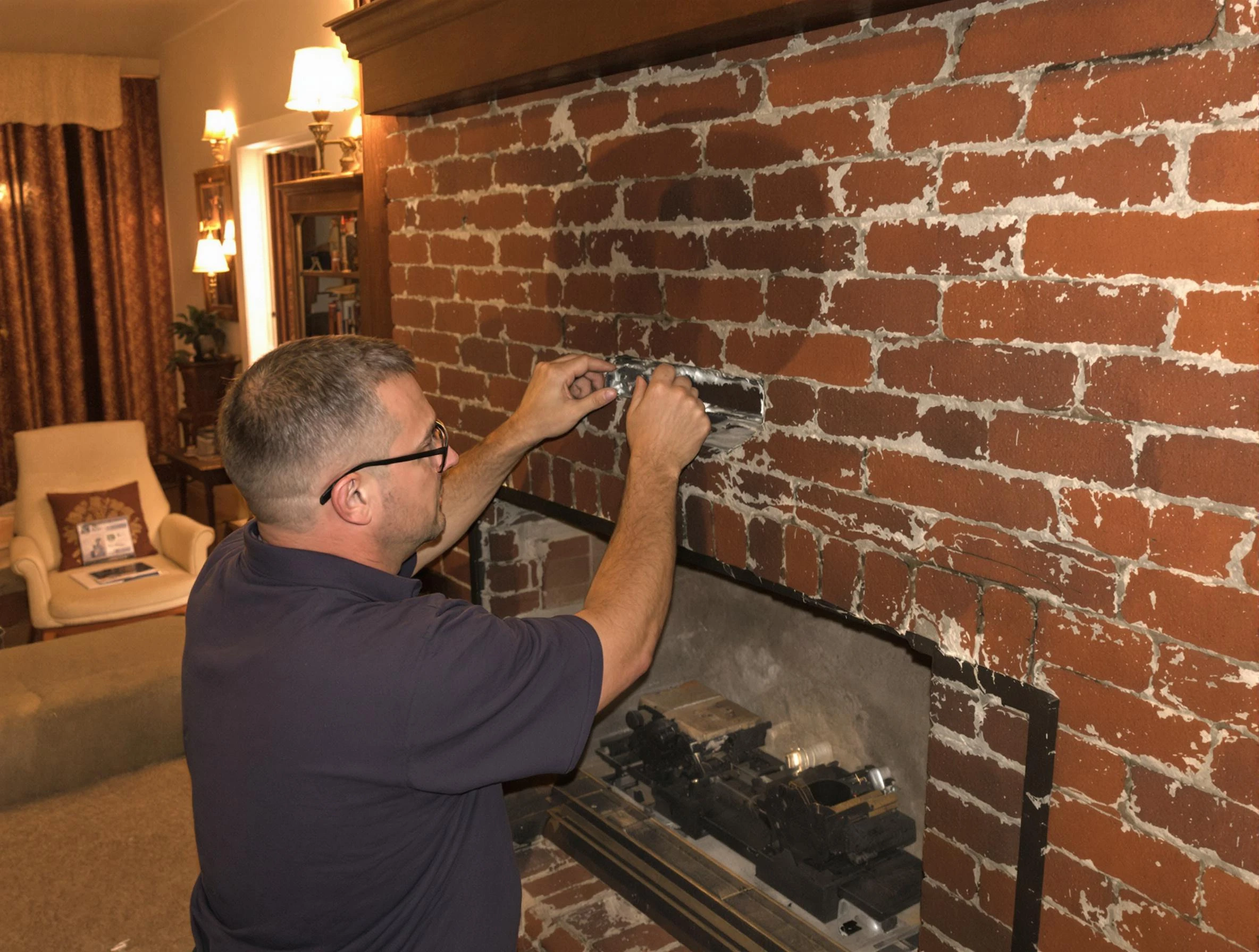 Walpole Chimney Sweep expert fixing a fireplace in Walpole, MA